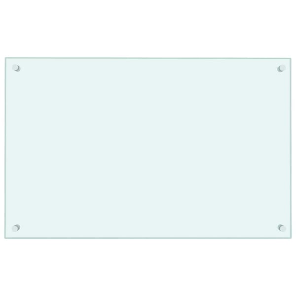 vidaXL Kjøkkenplate hvit 80x50 cm herdet glass