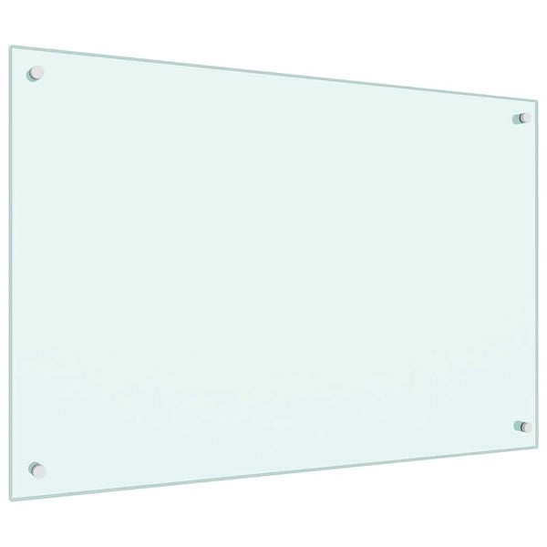 vidaXL stænkplade 90x60 cm hærdet glas hvid