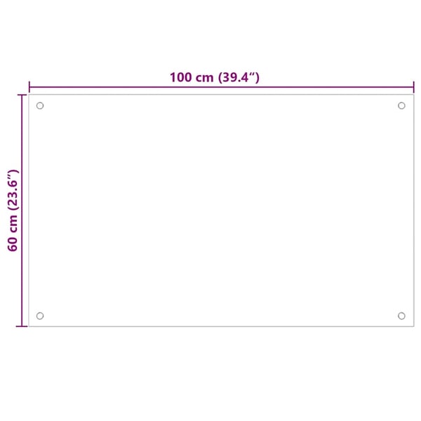 vidaXL stænkplade 100x60 cm hærdet glas sort