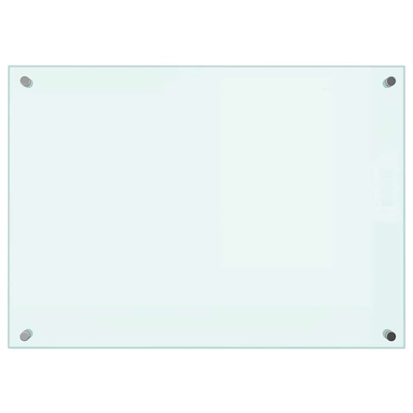 vidaXL Kjøkkenplate hvit 70x50 cm herdet glass