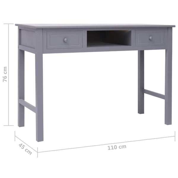 vidaXL skrivebord 110 x 45 x 76 cm træ grå