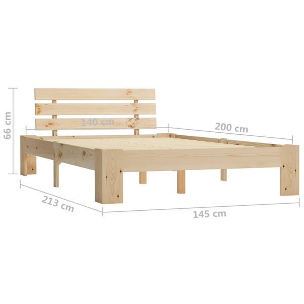 vidaXL sengeramme uden madras 140x200 cm massivt fyrretræ change1