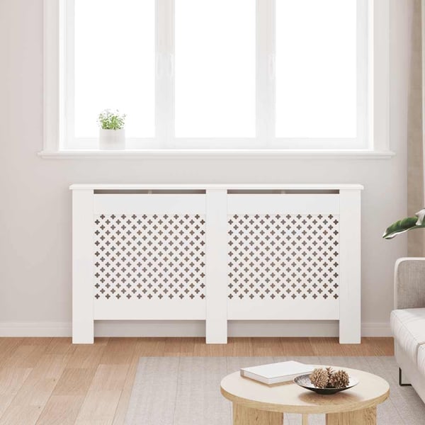 vidaXL radiatorskjuler MDF 152x19x81,5 cm hvid