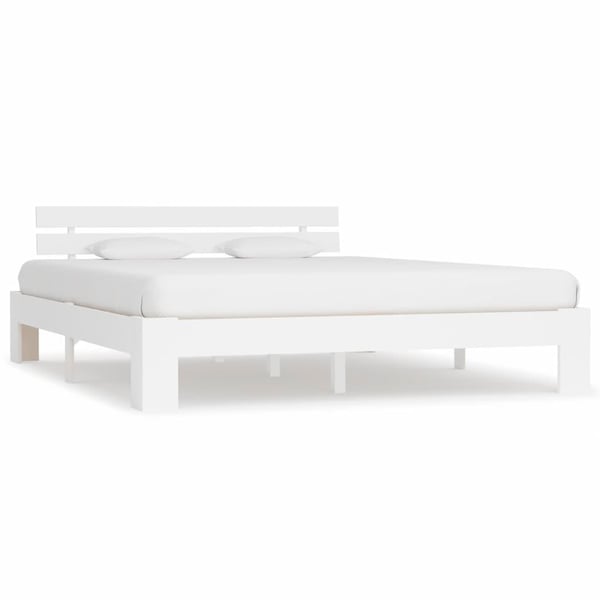 vidaXL Seng/Sengeramme hvit heltre furu 160x200 cm change1