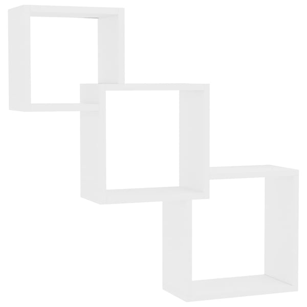 vidaXL Vegghyller kubeformet hvit 68x15x68 cm sponplate