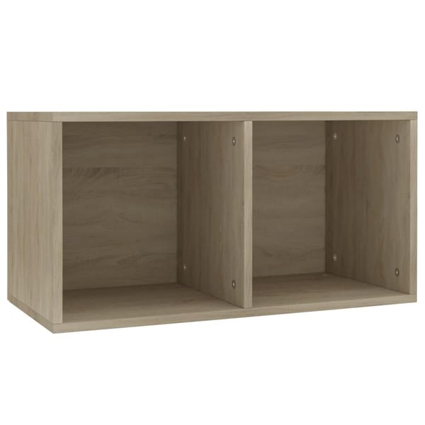 vidaXL Vinyylilevyjen säilytyslaatikko tammi 71x34x36 cm tekninen puu