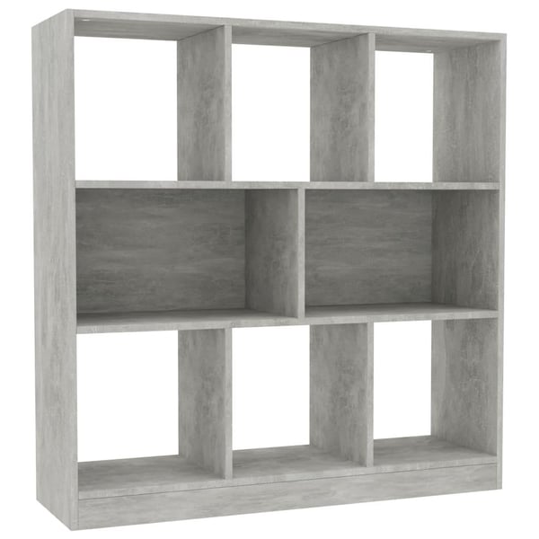vidaXL Bokhylle betonggrå 97,5x29,5x100 cm konstruert tre