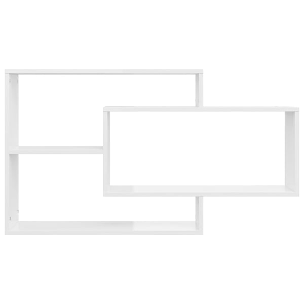 vidaXL Vegghyller høyglans hvit 104x20x58,5 cm konstruert tre
