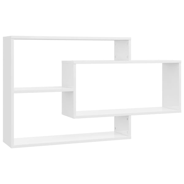 vidaXL Vegghyller høyglans hvit 104x20x58,5 cm konstruert tre