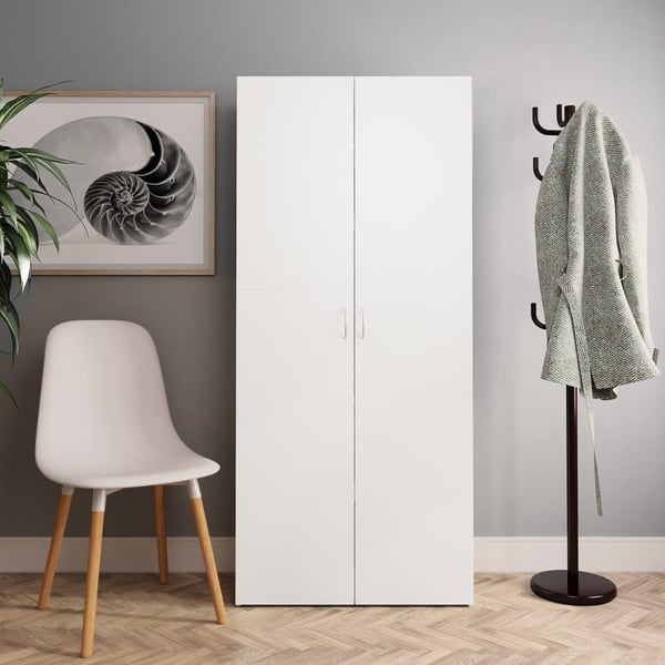 vidaXL Kenkäkaappi valkoinen 80x35,5x180 cm tekninen puu