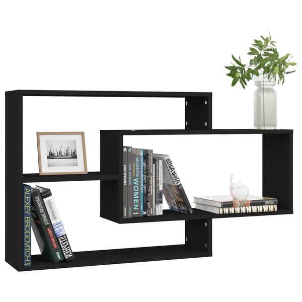 vidaXL væghylder 104x20x58,5 cm konstrueret træ sort