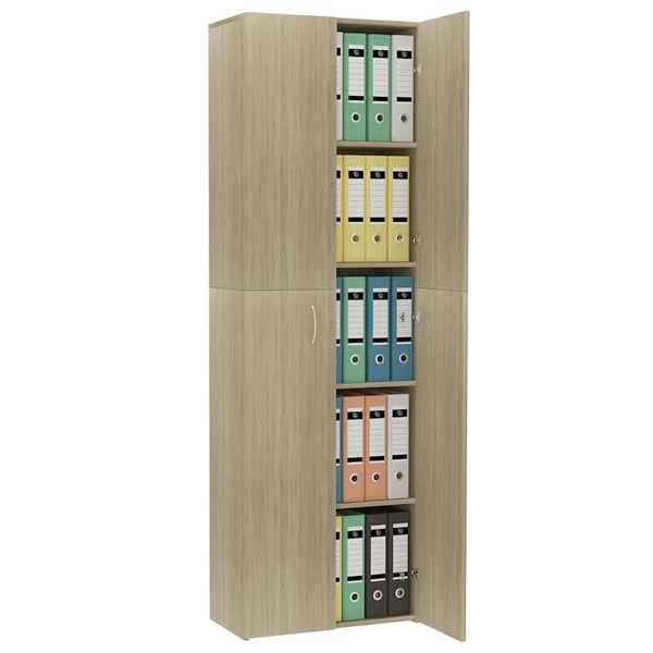 vidaXL Kontorskap sonoma eik 60x32x190 cm sponplate
