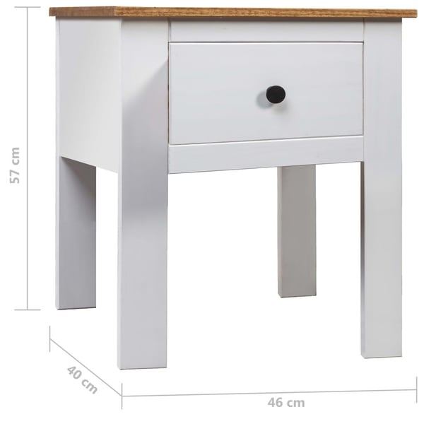 vidaXL Nattbord hvit 46x40x57 cm furu Panama Range