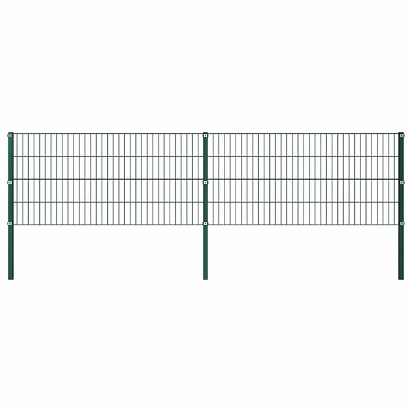 vidaXL Gjerdepanel med stolper jern 3,4x0,8 m grønn