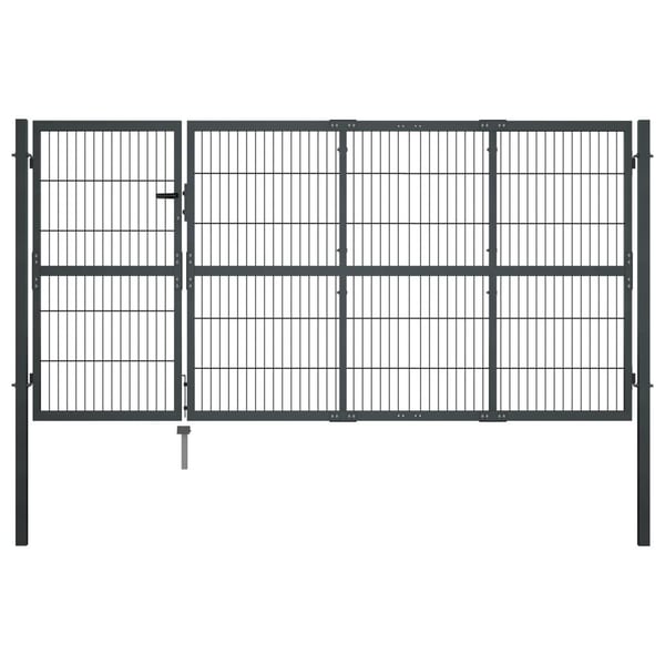 vidaXL Hageport med stolper stål 350x120 cm antrasitt