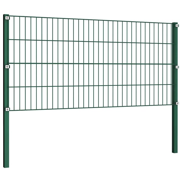 vidaXL Gjerdepanel med stolper jern 5,1x0,8 m grønn