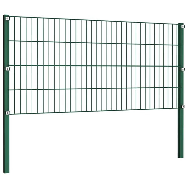 vidaXL Gjerdepanel med stolper jern 6,8x0,8 m grønn