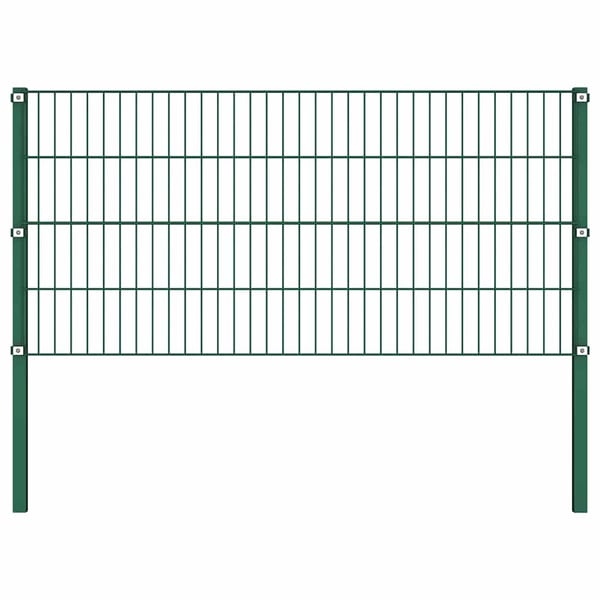 vidaXL Gjerdepanel med stolper jern 6,8x0,8 m grønn