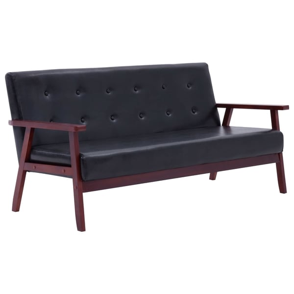 vidaXL 3-personers sofa kunstlæder sort