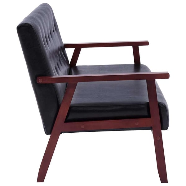 vidaXL 3-personers sofa kunstlæder sort
