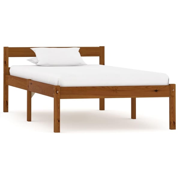 vidaXL Seng/Sengeramme honningbrun heltre furu 100x200 cm change1