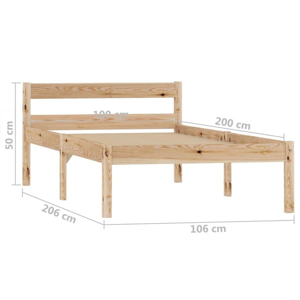 vidaXL Seng/Sengeramme heltre furu 100x200 cm change1
