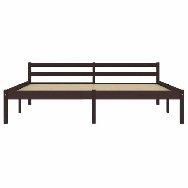 vidaXL Seng/Sengeramme mørkebrun heltre furu 160x200 cm change1