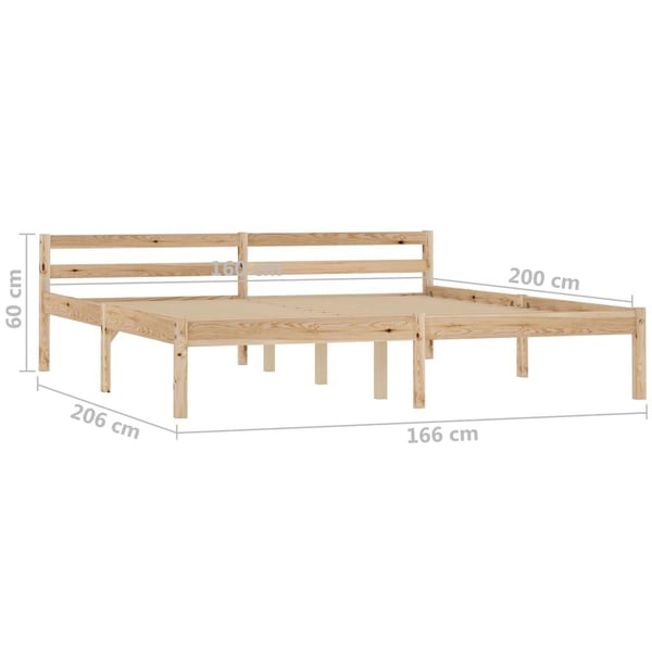 vidaXL Seng/Sengeramme heltre furu 160x200 cm change1