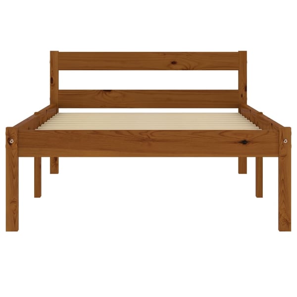 vidaXL Seng/Sengeramme honningbrun heltre furu 90x200 cm change1