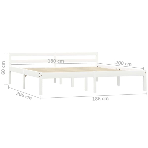 vidaXL Seng/Sengeramme hvit heltre furu 180x200 cm change1
