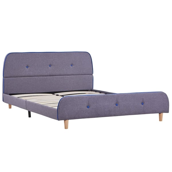 vidaXL Seng/Sengeramme uten Madrass Lysegrå Stoff 135x190 cm change1