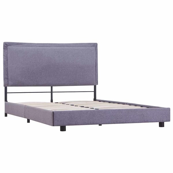 vidaXL Seng/Sengeramme uten Madrass Lysegrå Stoff 135x190 cm change1