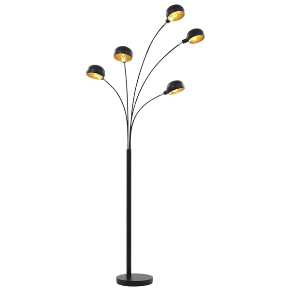 vidaXL standerlampe 200 cm 5 x E14 sort og guld