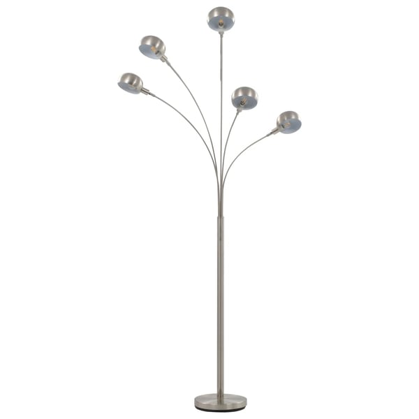 vidaXL Stående lampe 200 cm 5 x E14 sølv