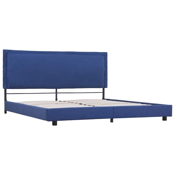 vidaXL Seng/Sengeramme uten Madrass Blå Stoff 150x200 cm change1