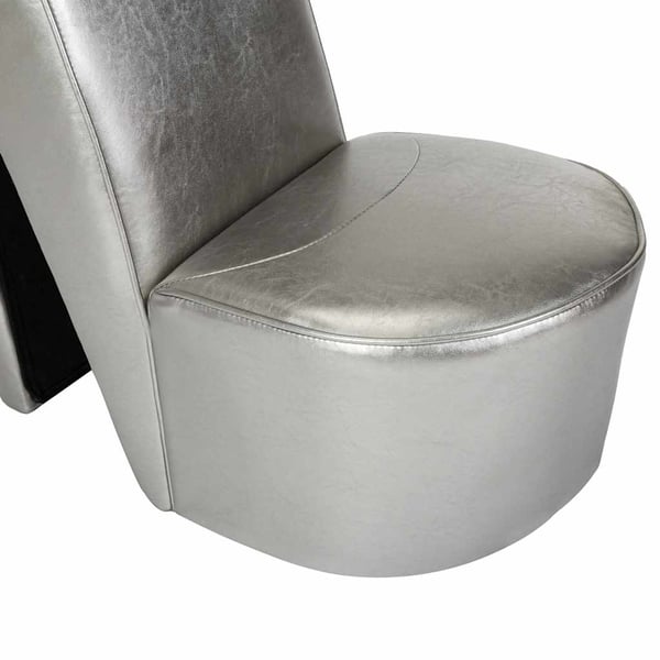 vidaXL Stol klacksko silver konstläder