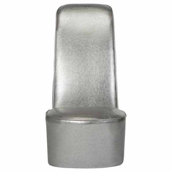 vidaXL Stol klacksko silver konstläder