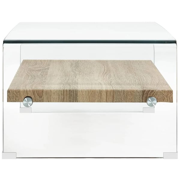 vidaXL sofabord 98 x 45 x 31 cm hærdet glas transparent