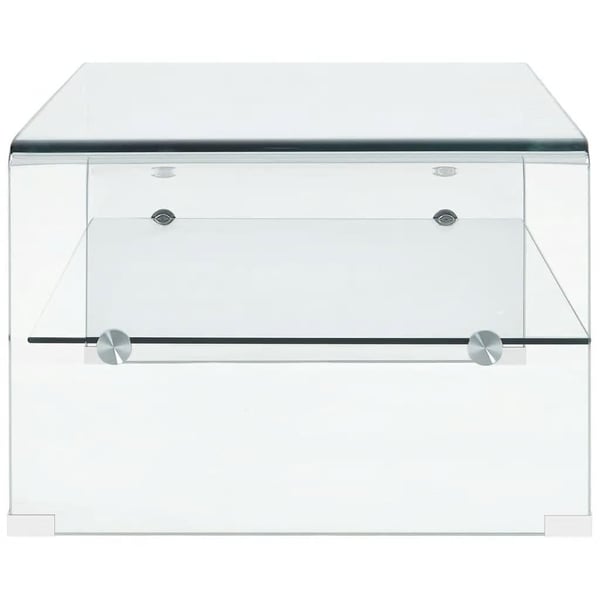vidaXL sofabord 98 x 45 x 31 cm hærdet glas transparent