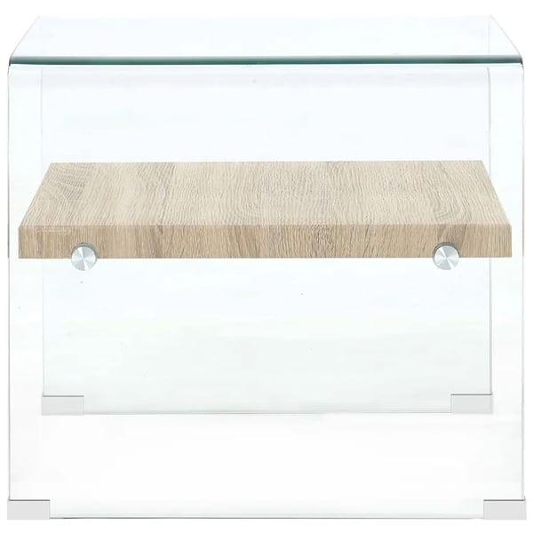 vidaXL sofabord 50 x 50 x 45 cm hærdet glas transparent