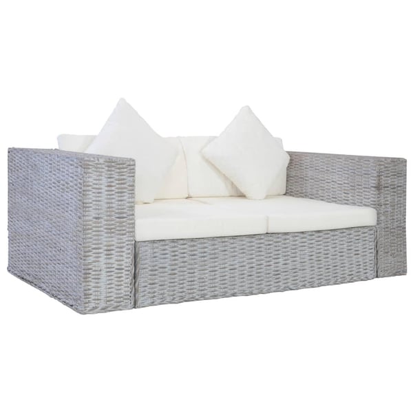 vidaXL sofasæt i 2 dele med hynder naturlig rattan grå