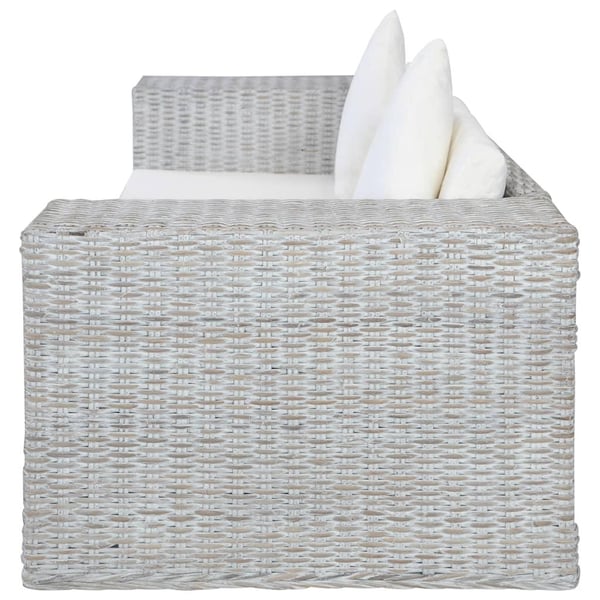 vidaXL sofasæt i 2 dele med hynder naturlig rattan grå