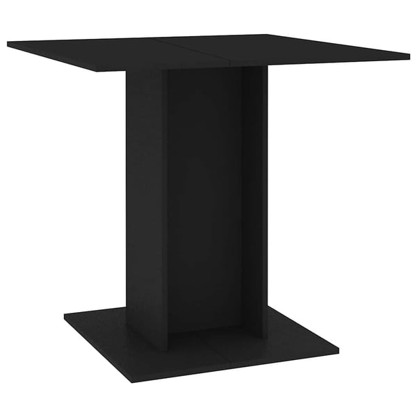 vidaXL Ruokapöytä musta 80x80x75 cm lastulevy
