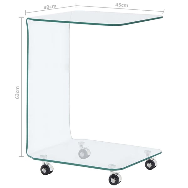 vidaXL sofabord 45 x 40 x 63 cm hærdet glas transparent