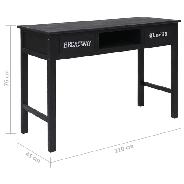 vidaXL konsolbord 110 x 45 x 76 cm træ sort