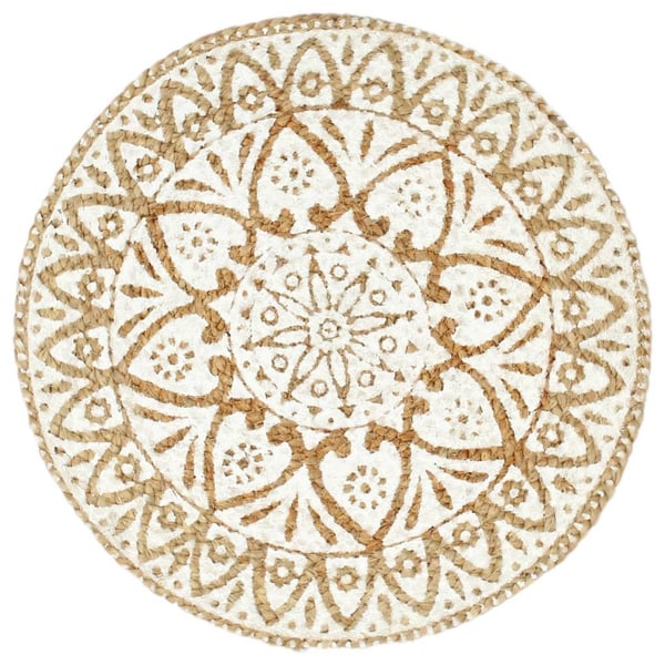 vidaXL dækkeservietter 6 stk. rund 38 cm jute hvid