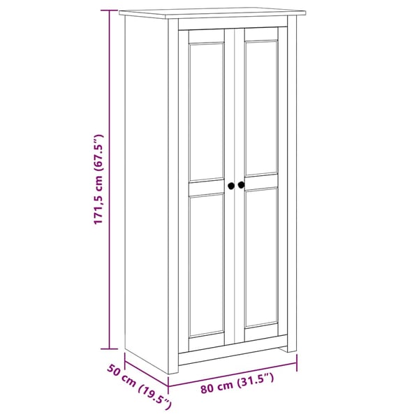 vidaXL Garderobeskap 80x50x171,5 cm furu Panama Range