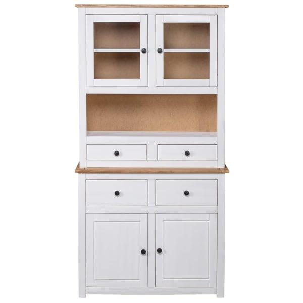 vidaXL Highboard hvit 93x40,5x180 cm heltre furu Panama Range