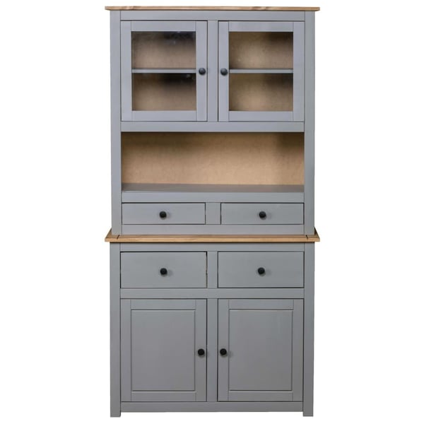 vidaXL Highboard grå 93x40,5x180 cm heltre furu Panama Range