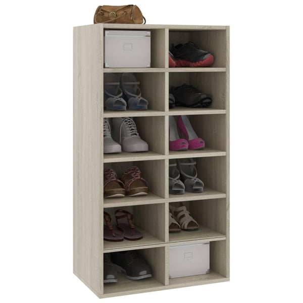 vidaXL skoreol 54 x 34 x 100,5 cm spånplade sonoma-eg